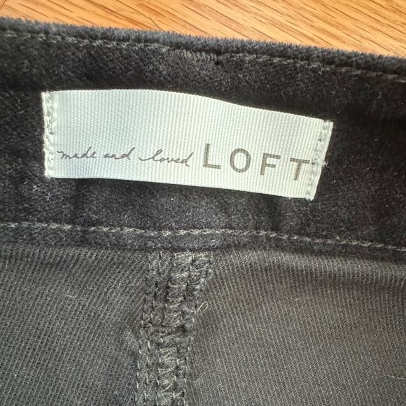 LOFT Velvet Five Pocket Flare Pants Black - Picture 10 of 11